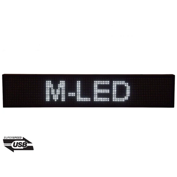 M-LED ID-16x96W (16x96 cm) BELTÉRI LED fényújság (FEHÉR)