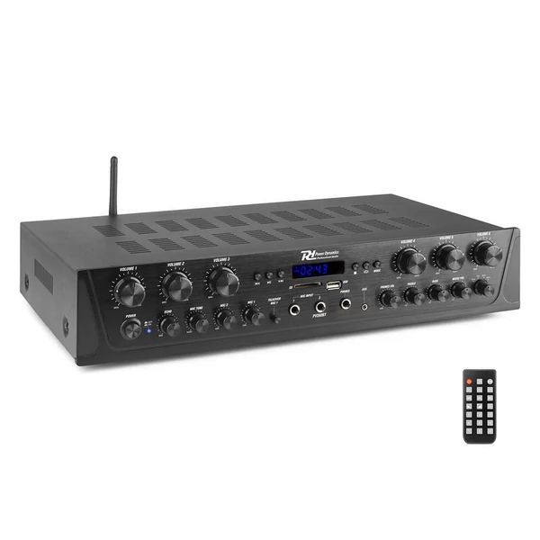 Power Dynamics PV260BT, 6 zónás erősítő (12x 50W) + USB / SD / FM / Bluetooth