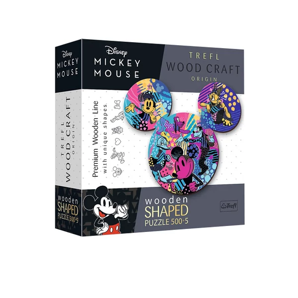 Wood Craft: Mickey egér 500+5db-os fa puzzle - Trefl