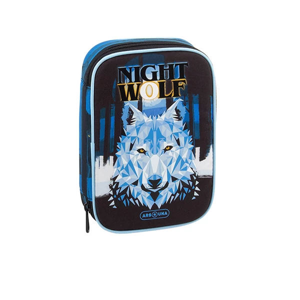 Ars Una: Nightwolf többszintes kihajtható tolltartó 15,5x22,5x4,5cm