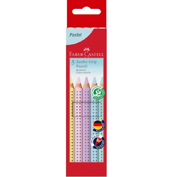Faber-Castell: Jumbo Grip paszetell színes ceruza 5db-os szett