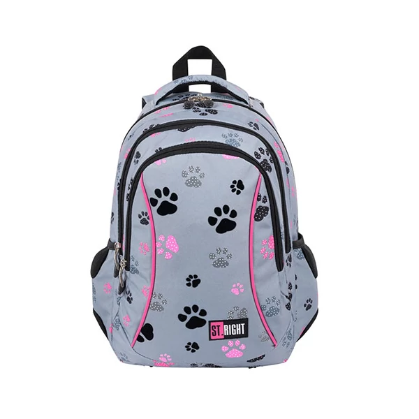 St.Right Paws háromrekeszes iskolatáska, hátizsák 39x27x17cm
