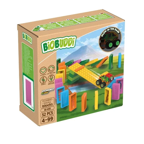 Dominó versenypálya | építőjáték | 52 db építőkocka | BiOBUDDi BB-4008