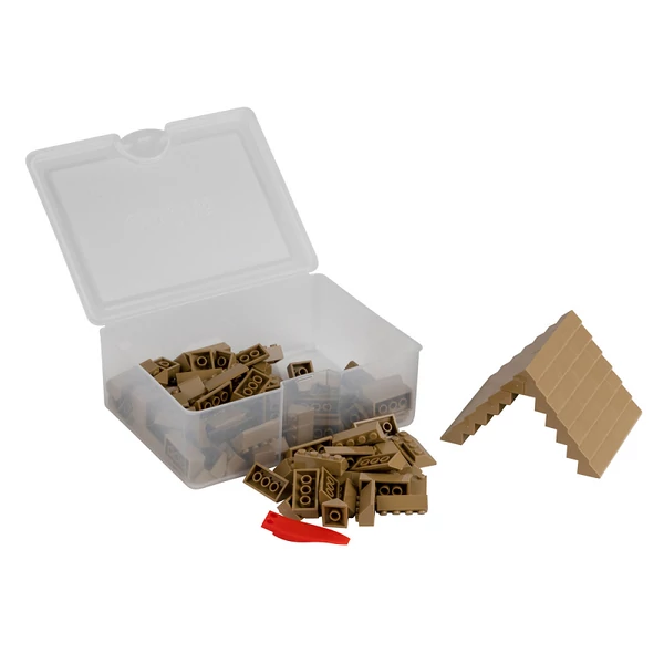 Bézs tetőelemek | építőkocka készlet | 150 db építőkocka | Q-BRiCKS®