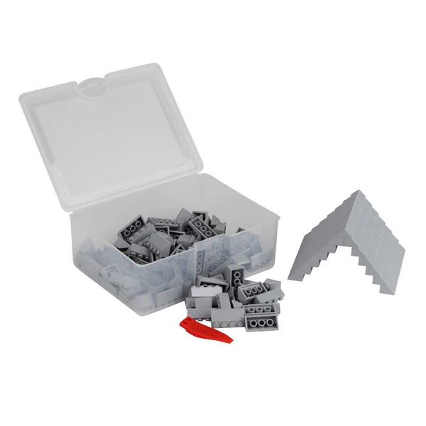 Világosszürke tetőelemek | építőkocka készlet | 150 db építőkocka | Q-BRiCKS®