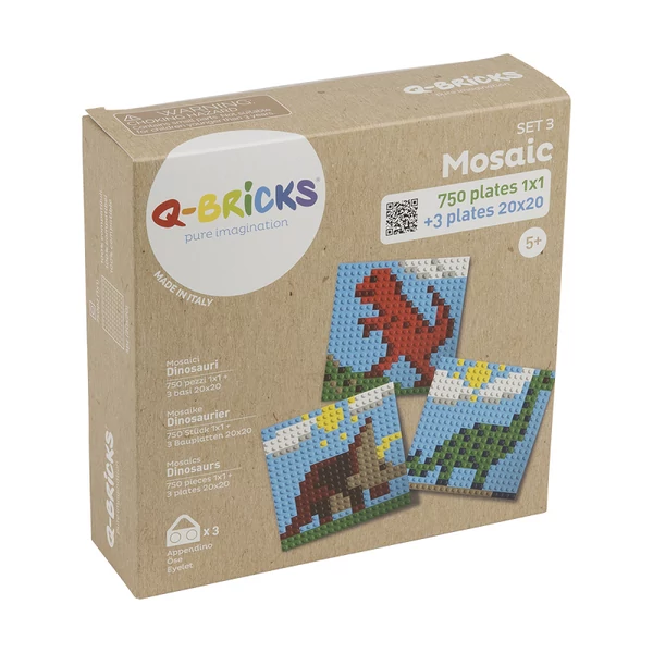 Dinoszauruszos mozaik készlet | mozaik készlet | 753 db mozaik | Q-BRiCKS®