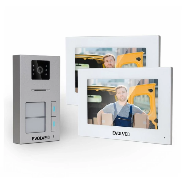 EVOLVEO DoorPhone AP2-2 vezetékes video kaputelefon két lakáshoz alkalmazással