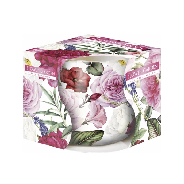 Flower garden virágos mintájú poharas illatgyertya 100g
