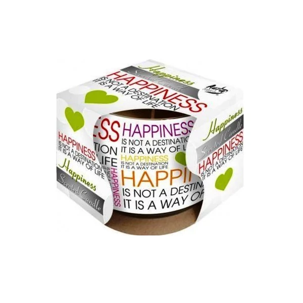 "Happiness" feliratú poharas illatgyertya 100g