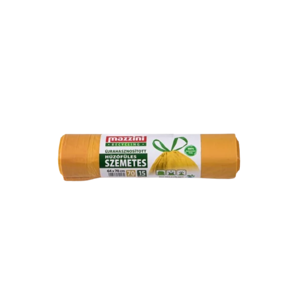 Mazzini újrahasznosított húzófüles szemeteszsák 70L 15db
