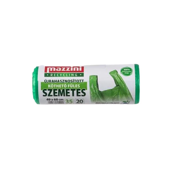Mazzini újahasznosított köthető füles szemeteszsák 35L 20 db