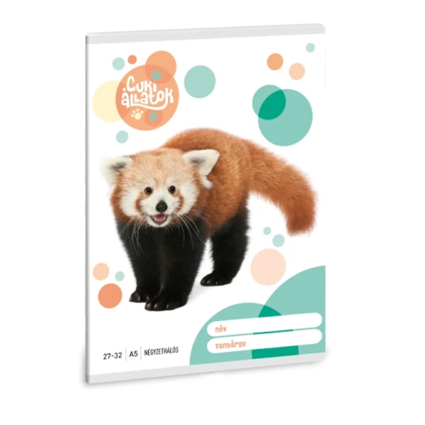 Ars Una: Cuki Állatok - Vörös panda kockás füzet A/5 27-32