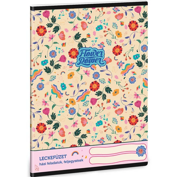 Ars Una: Flower Power virágmintás leckefüzet 38 lapos A/5