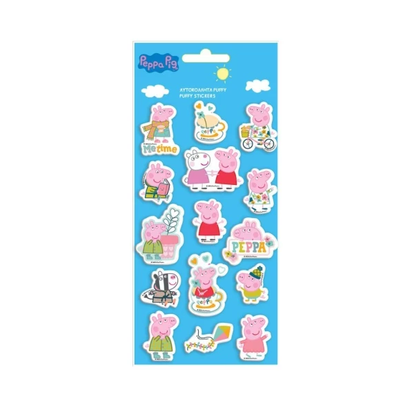 Peppa malac és barátai 3D pufi matrica szett 10x22cm-es íven