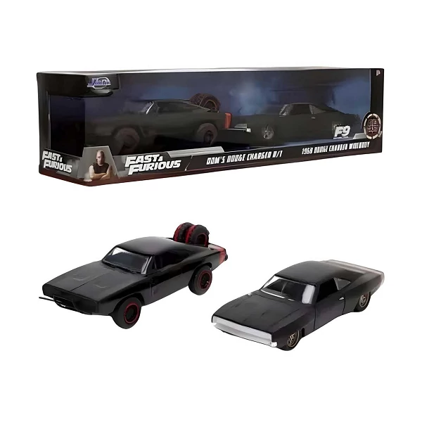Halálos iramban: Dom Toretto Dodge Charger R/T 1970 & Dodge Charger Widebody 1968 fém kisautója 2db-os csomag 1/32-es méretarány 13cm- Jada Toys