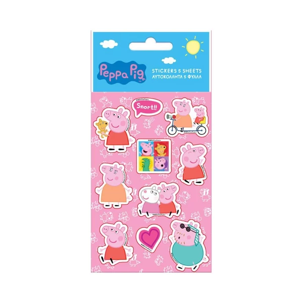 Peppa malac öntapadós matrica szett 8x12cm-es íven 5db