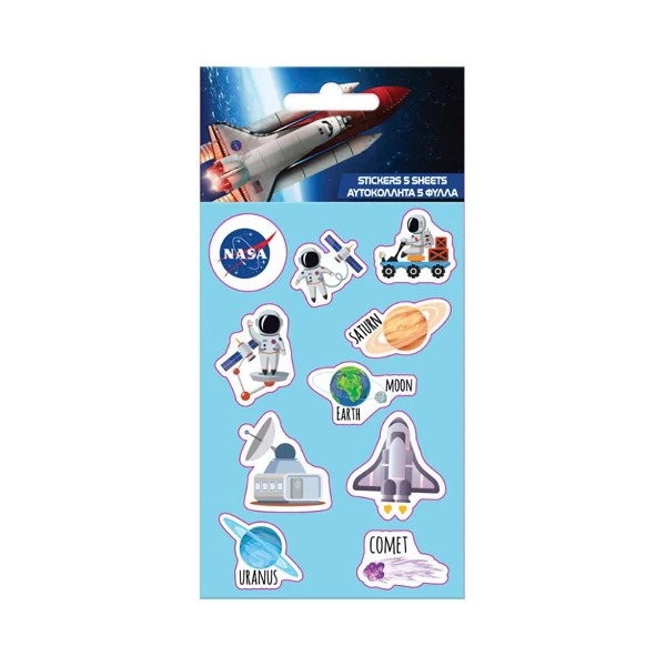 NASA öntapadós matrica szett 8x12cm-es íven 5db