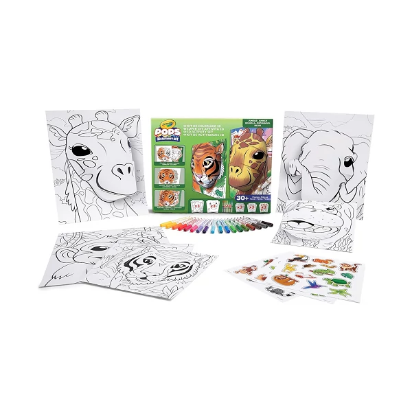 Crayola: POP's 3D-s foglalkoztató színező füzet megakészlet - Dzsungel