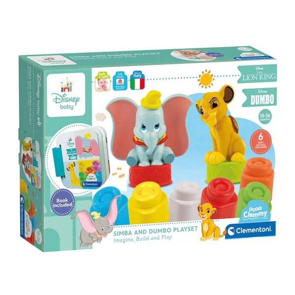 Clemmy: Disney klasszikusok 6 db-os puha építőkocka szett könyvvel és figurákkal - Clementoni