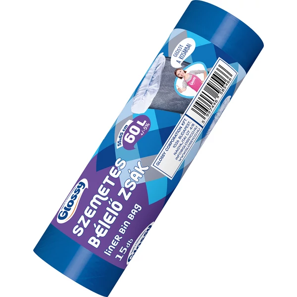 Glossy bélelő zsák kék színben 60L 15db-os kiszerelésben K-11153-0046