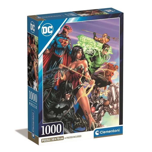 DC Comics: Az igazság ligája 1000db-os Compact puzzle 50x70cm - Clementoni