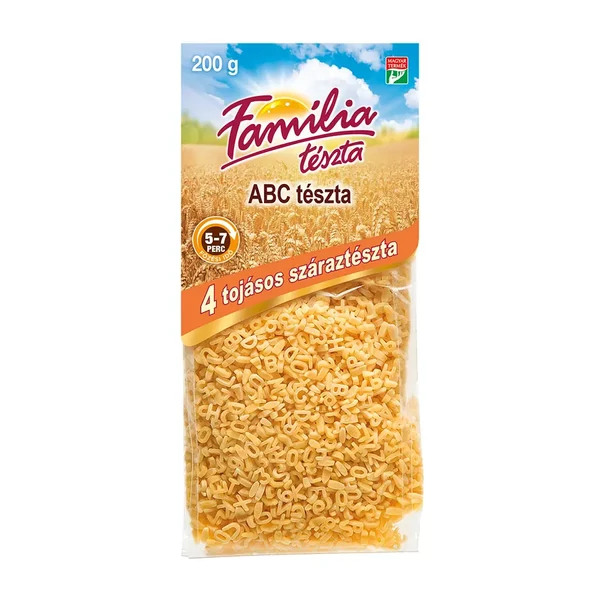 Família 4 tojásos bordázott ABC tészta 200g