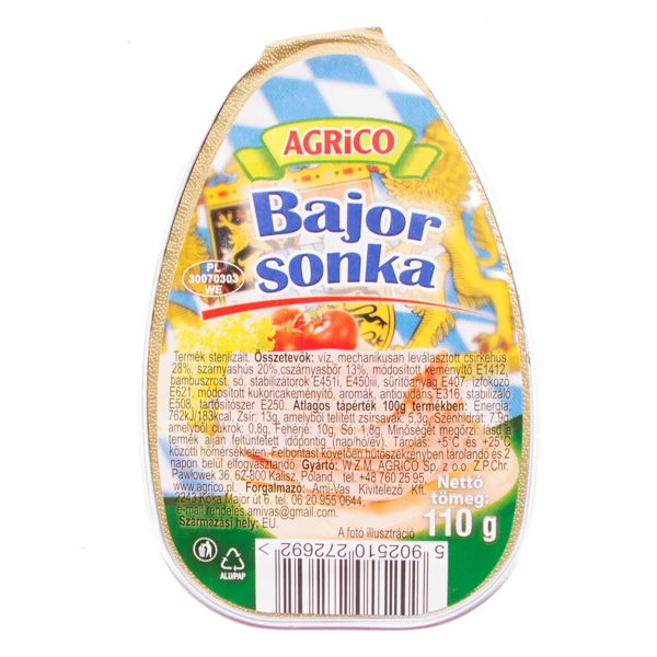Agrico bajor sonka vagdalt 110 g