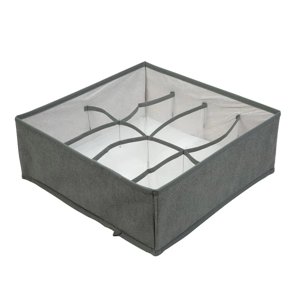 Bewello 8rekeszes szürke szöveg tárolódoboz 32x32x12cm BW2078