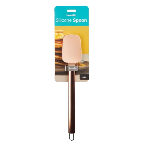 Bewello barackszínű szilikon kanál rosegold nyéllel 28,5x1,7cm 57546P