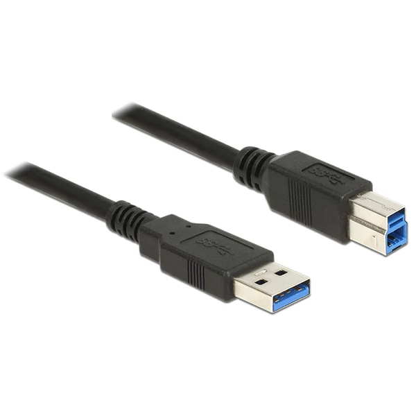 Delock USB 3.0-s kábel A-típusú csatlakozódugóval > USB 3.0-s, B-típusú csatlakozódugóval, 1,5 m, fe