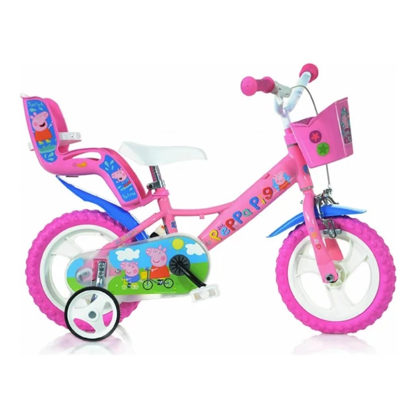 Peppa Malac rózsaszín gyerek bicikli 12-es méretben - Dino Bikes kerékpár