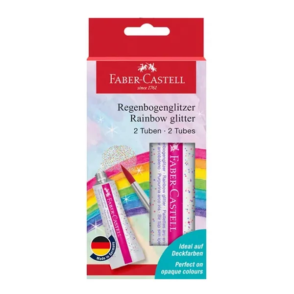 Faber-Castell: Szivárvány színű csillám ragasztó 2x12ml