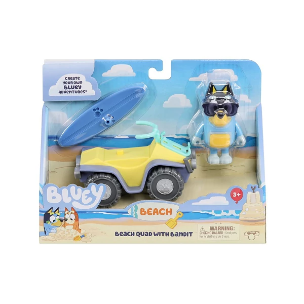 Bluey: Beach Quad játékszett Bandit figurával