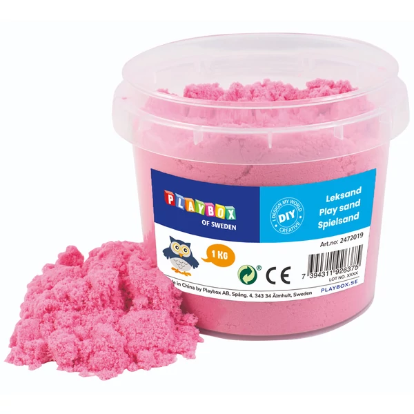 PlayBox: Pink színű homokgyurma vödörben 1kg