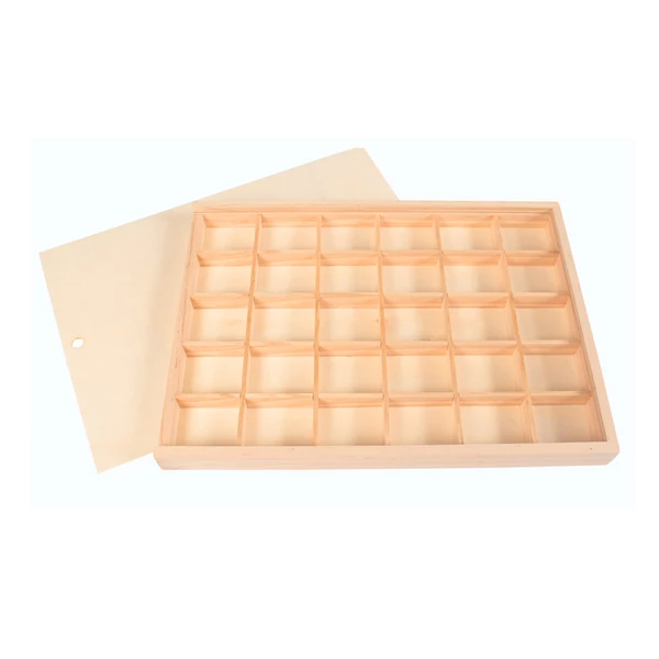 PlayBox: Fa csúszófedeles tárolódoboz 30 rekeszes