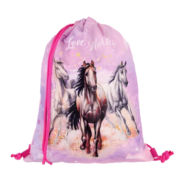 Spirit: Love Horses rózsaszín tornazsák, sportzsák 33x47cm