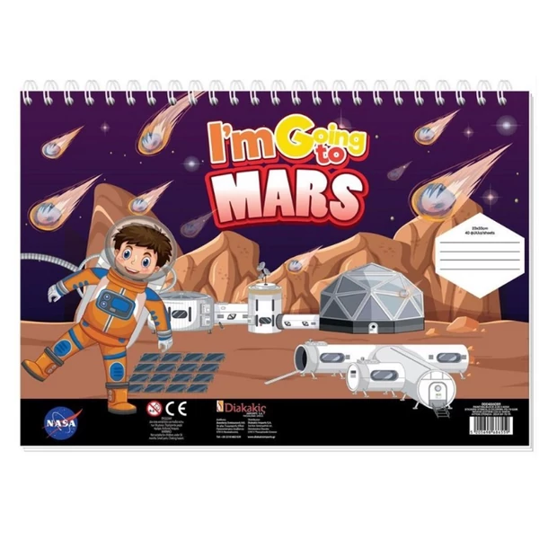 NASA kreatív színezhető vázlatfüzet matricákkal és sablonnal több változatban
