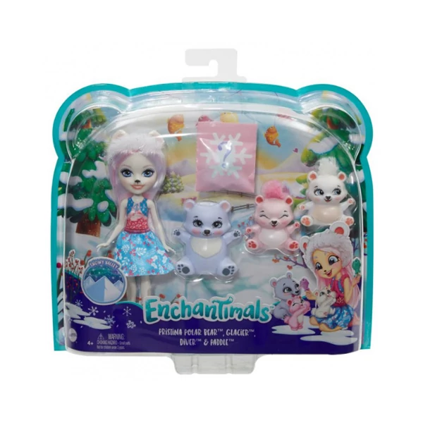Enchantimals: Pristina Polar Bear & Glacier játékszett kisállatokkal - Mattel
