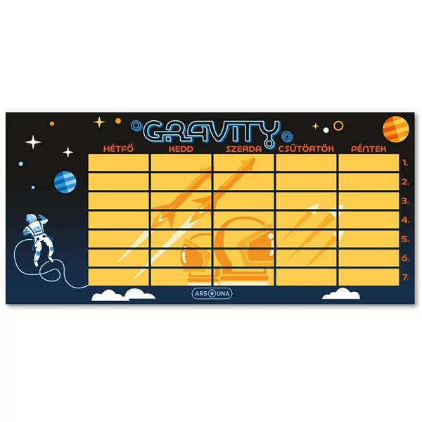 Ars Una: Gravity ûrhajós kétoldalas órarend
