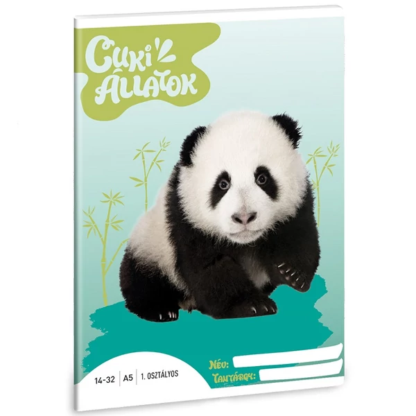 Ars Una: Cuki állatok - Panda 1.osztályos vonalas füzet A/5