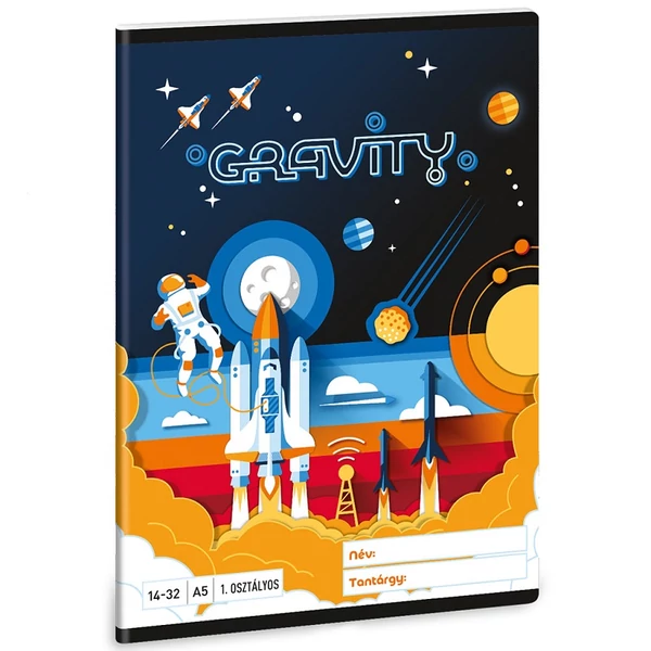 Ars Una: Gravity ûrhajós 1.osztályos vonalas füzet A/5