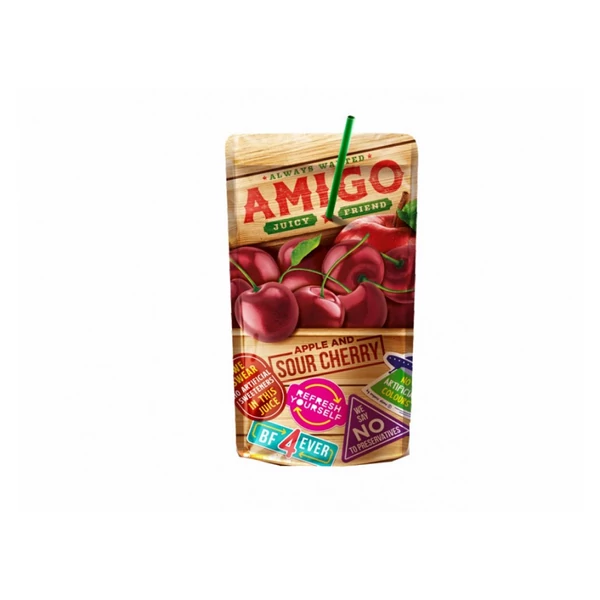 Amigo szívószálas alma&meggy üdítőital 200ml