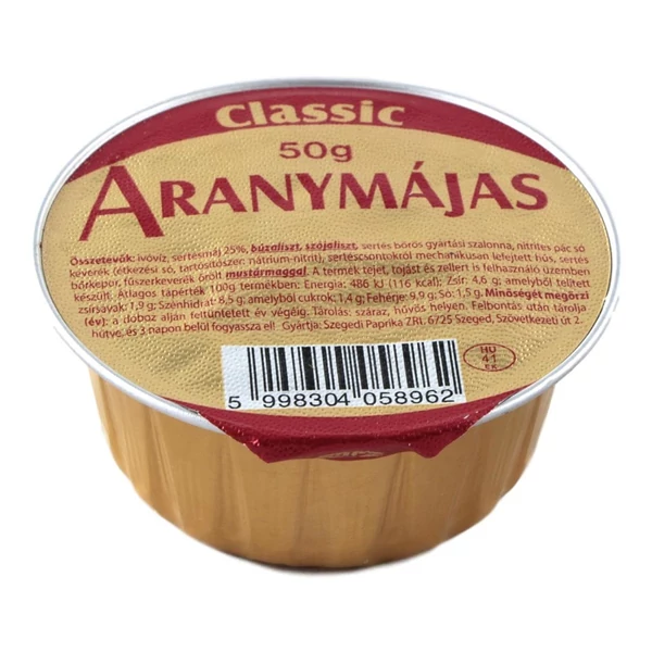 Szegedi Classic aranymájas 50g