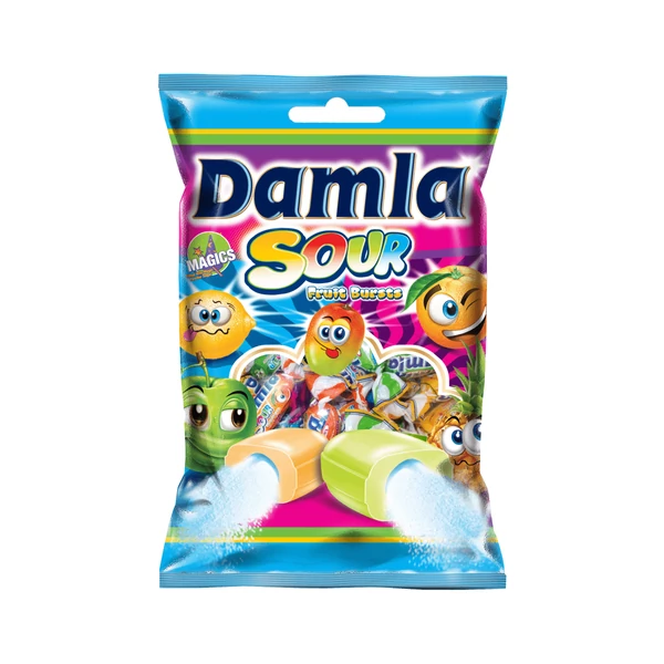Damla Sour vegyes gyümölcs ízű savanyú cukorka 90g
