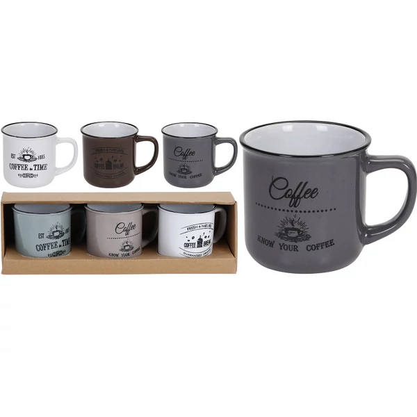 Excellent houseware kerámia bögre 3db-os kiszerelésben többféle színben 330ml Q80000030