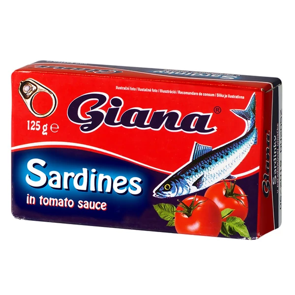 Giana Szardínia paradicsomos szószban tépős 125g/82g