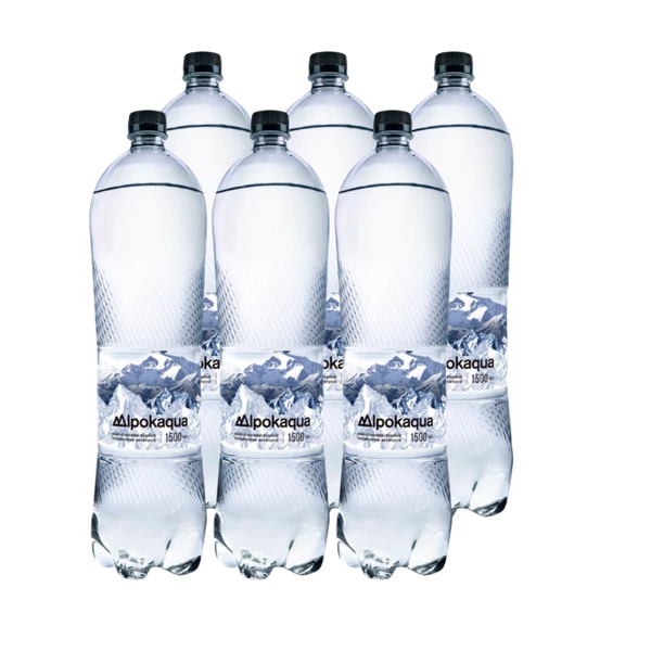Alpokaqua szénsavas víz 6x1,5l - csak egyedi szállítással vagy személyes átvétellel