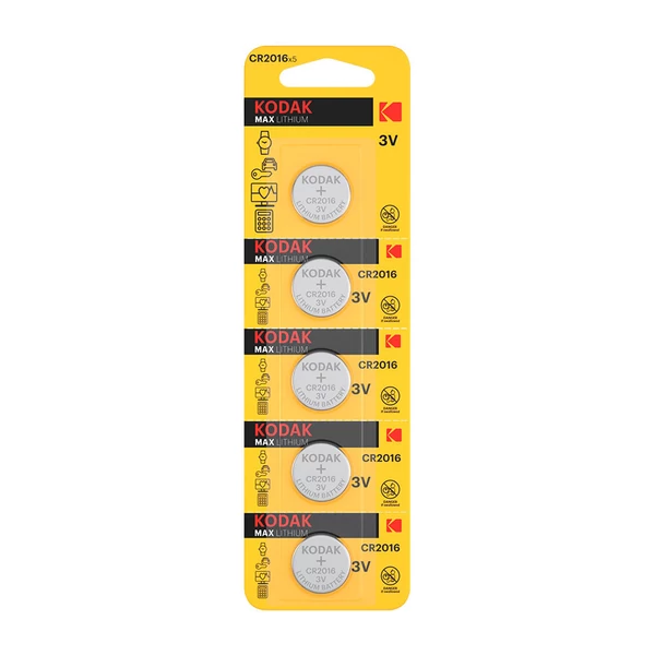 Kodak Ultra lithium gombelem CR2016 5db 30411555