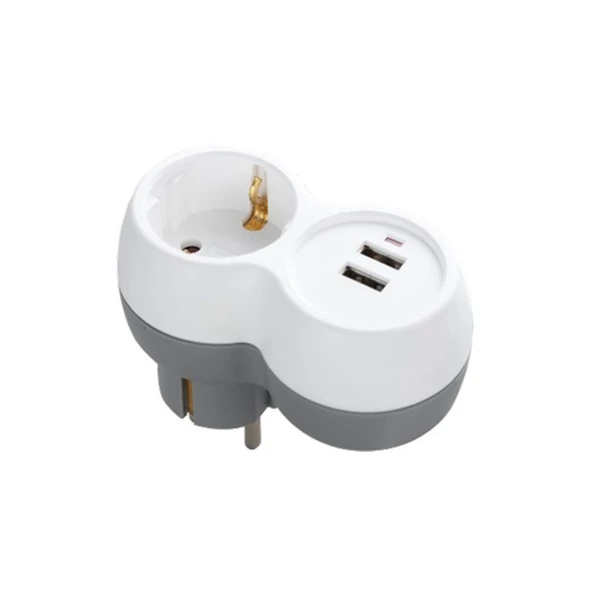 Technik T-elosztó 1-es + USB 16A TP1+USB