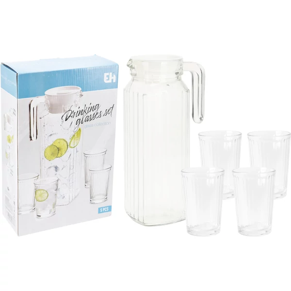 Excellent Houseware üvegkancsó 1.1l + 4db pohár YE9000500